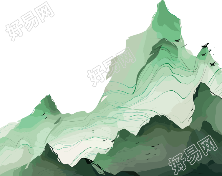 国潮风山脉创意设计插图