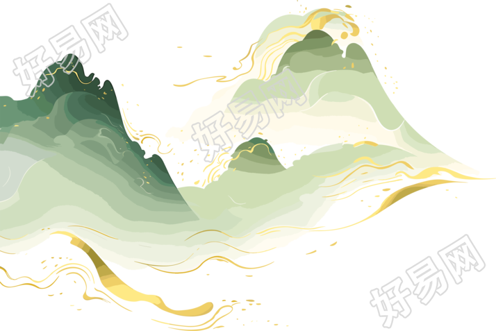 国潮风山脉图形设计抽象插画