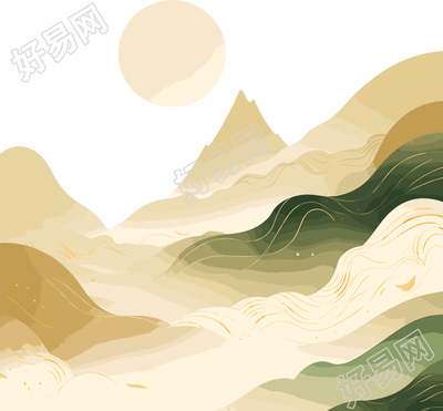 国潮风山脉创意设计灵感插画