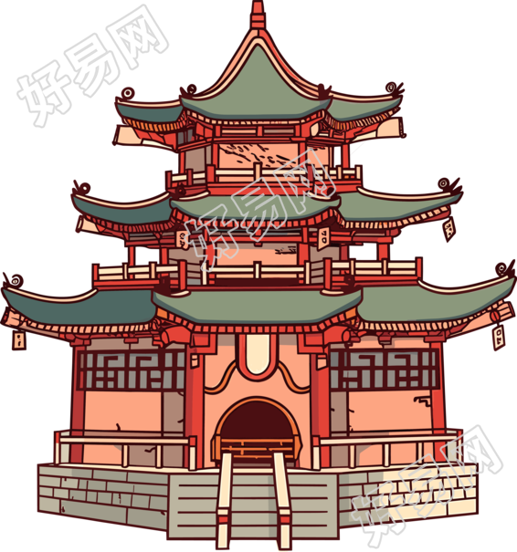 国风阁楼元素