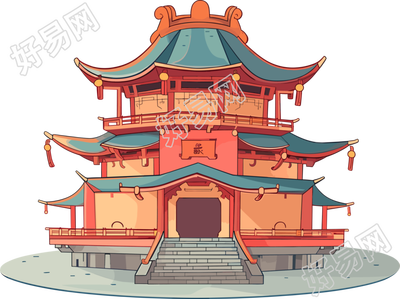 国风阁楼创意设计素材