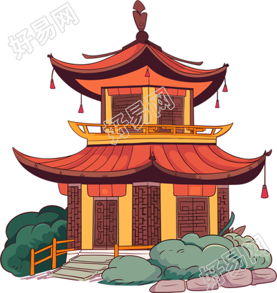 国风阁楼高清PNG素材