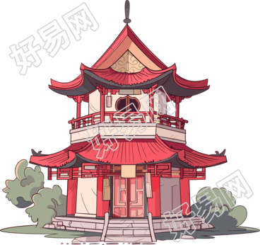 国风阁楼古典建筑元素