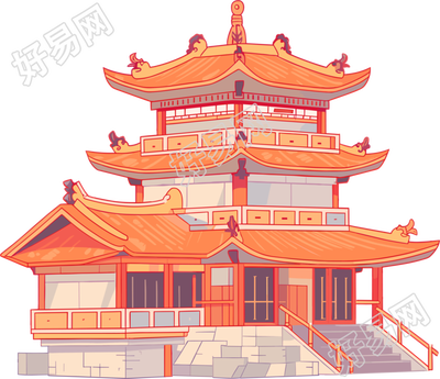 国风阁楼可商用素材