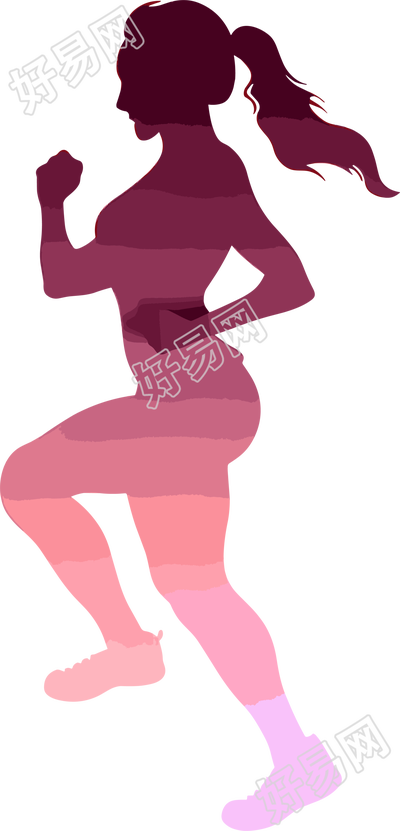 运动女生剪影元素