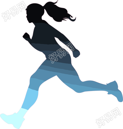 运动女生剪影创意设计素材