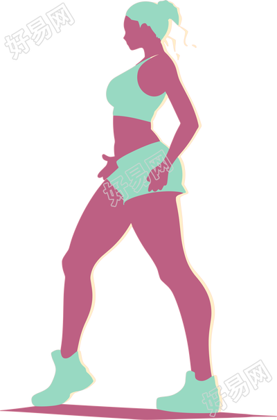 运动女生剪影创意设计插图
