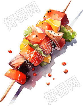 烤串创意手绘图形素材