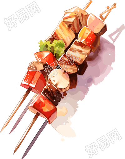 烤串创意设计插图