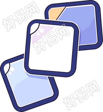 蓝色对话框贴纸插图