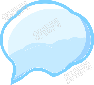 蓝色对话框贴纸设计元素