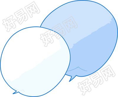 蓝色对话框插画设计元素