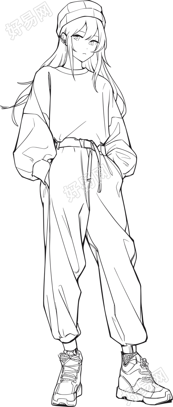 漫画女孩插画素材