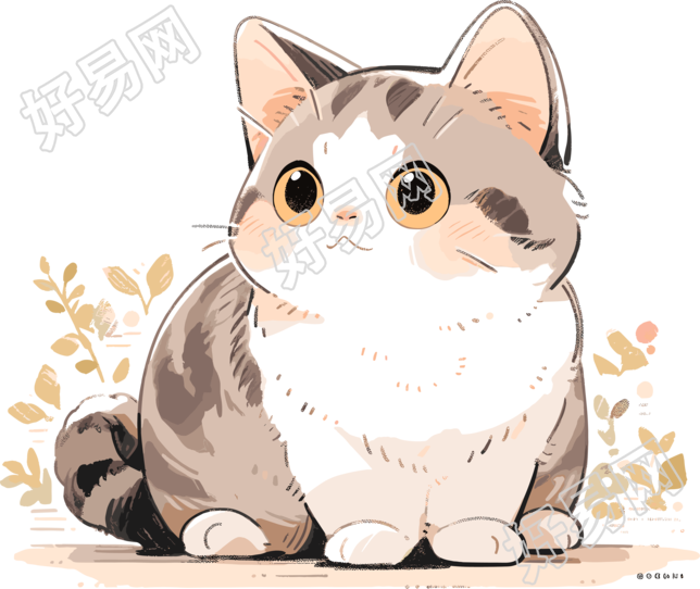 卡通猫手绘插画