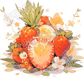 水果装饰透明背景插图