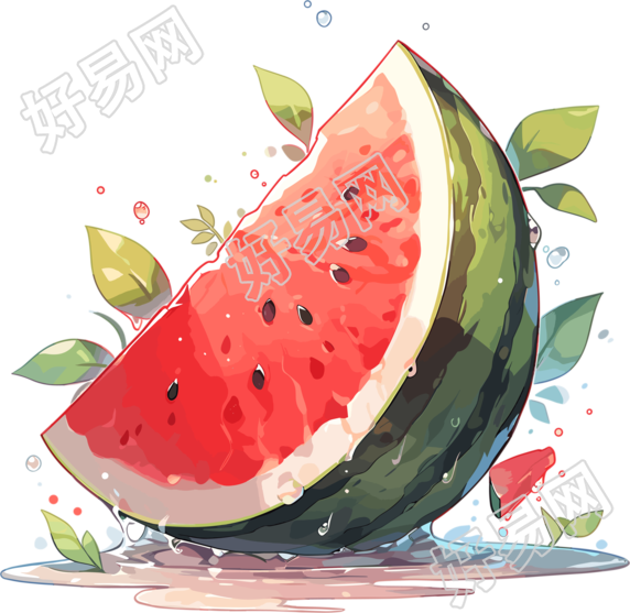 卡通西瓜可商用插画