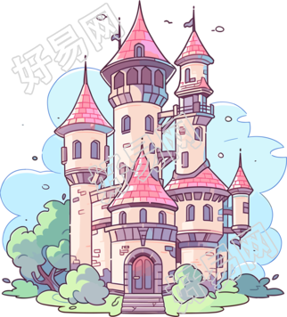 卡通城堡创意元素