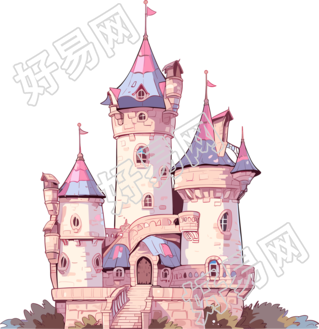 卡通城堡插画素材
