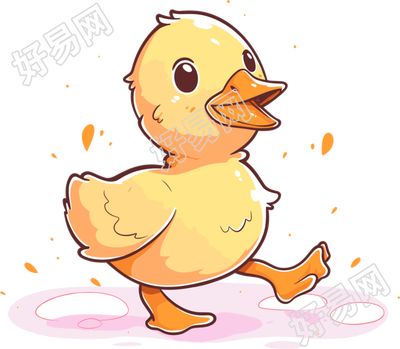 小鸭子卡通插图