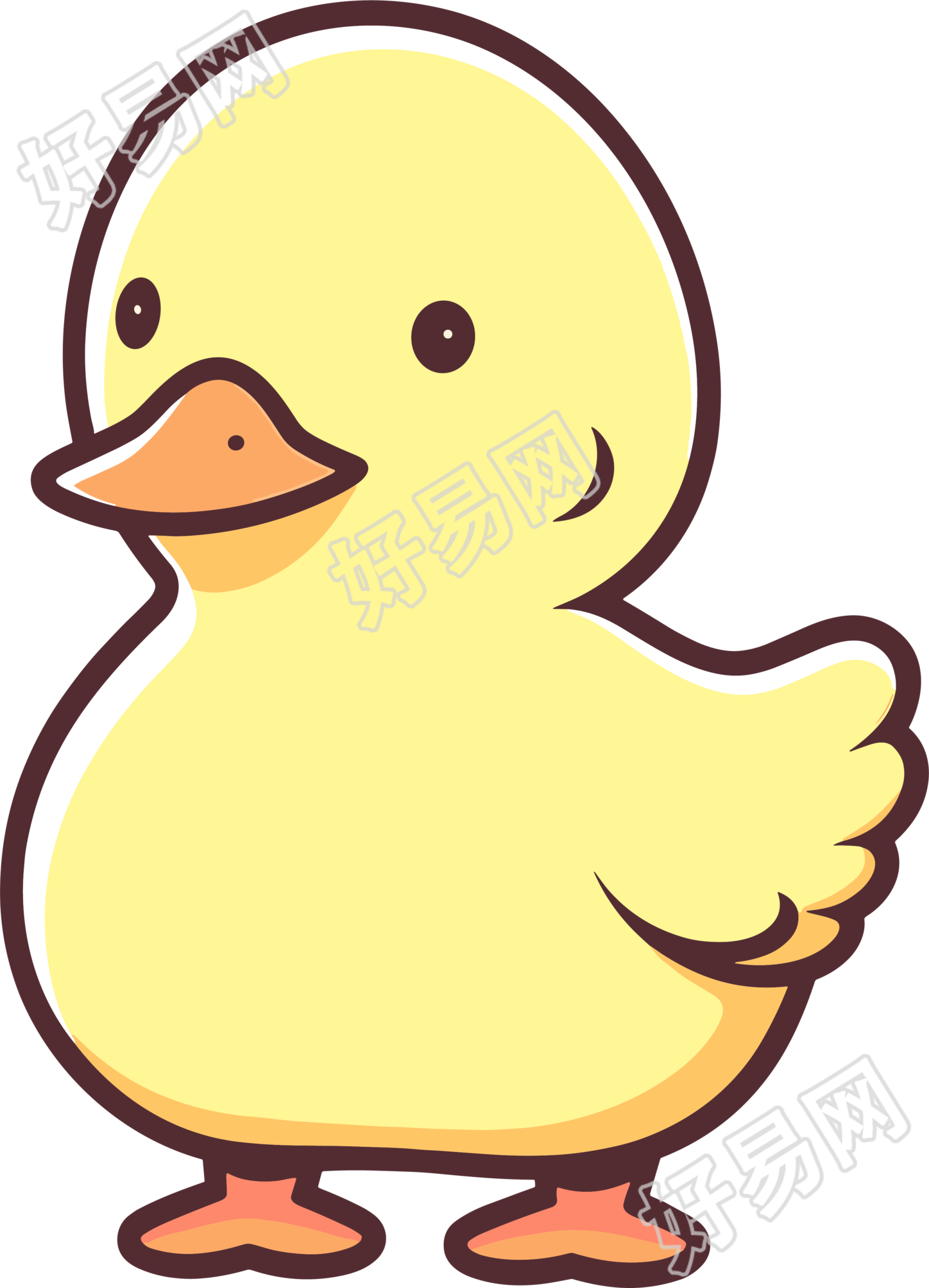 小鸭子卡通插画设计素材