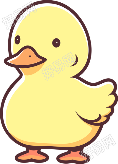 小鸭子卡通插画设计素材
