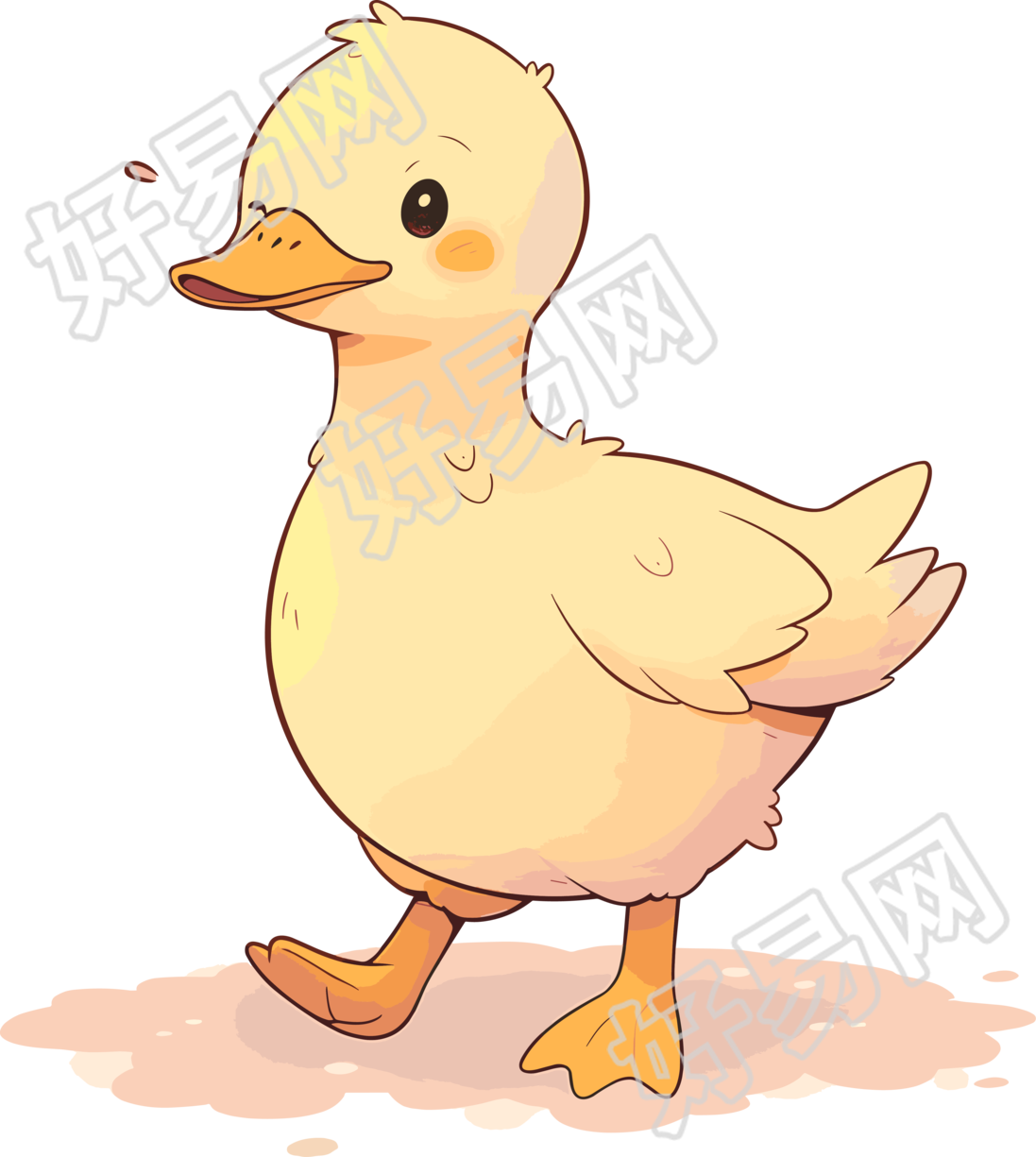 小鸭子卡通插画设计素材