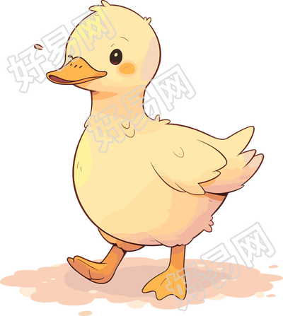 小鸭子卡通插画设计素材