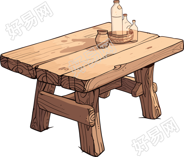 桌子透明背景插图