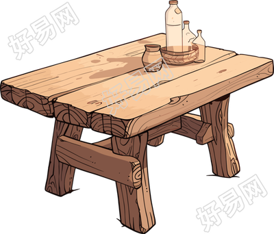 桌子透明背景插图