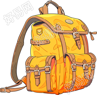 书包卡通手绘插图风格素材