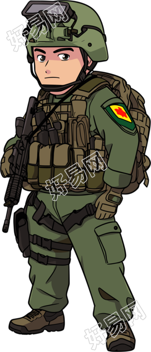 卡通士兵透明背景素材