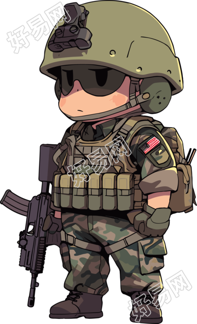 卡通士兵PNG图形素材
