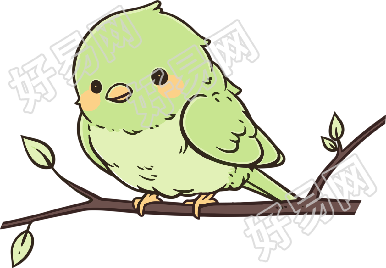 彩色小鸟商用创意插图