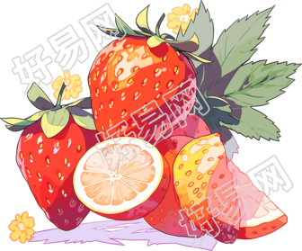 水果装饰手绘插图