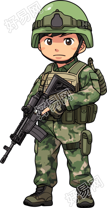 卡通士兵创意图形设计元素