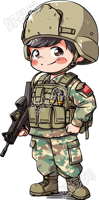 卡通士兵PNG透明背景高清素材