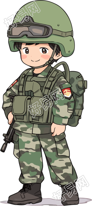 卡通士兵商业设计元素