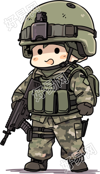 卡通士兵商业插画素材