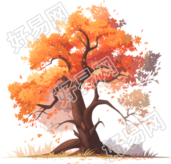 秋天大树插图