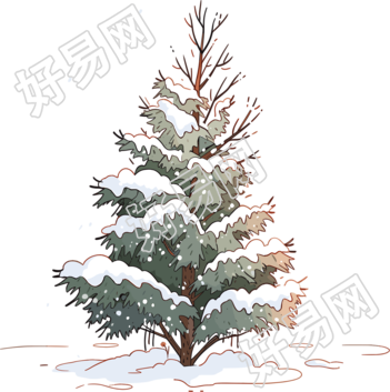 冬天大树透明背景素材