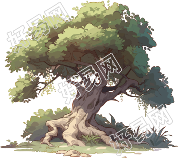 大树PNG商用插画
