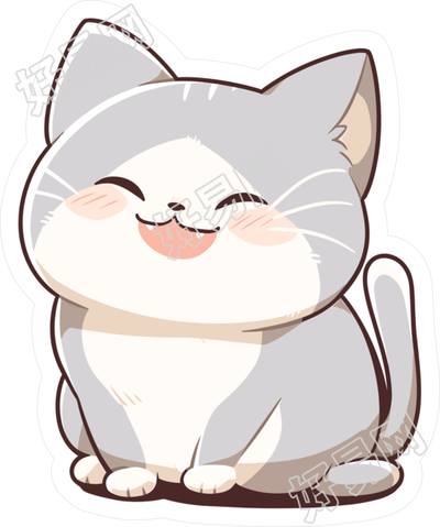 猫咪贴纸彩色素材