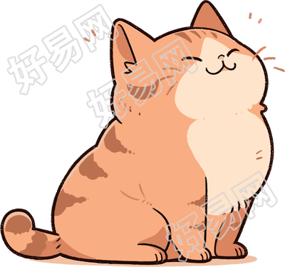 猫咪贴纸插画