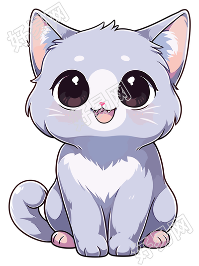 猫咪贴纸插图