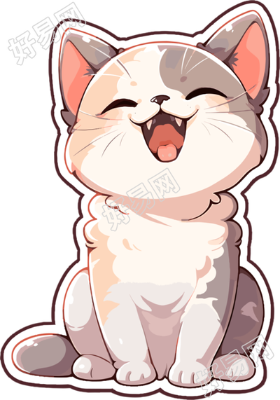 猫咪贴纸插画设计元素