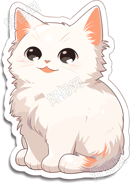 猫咪贴纸透明背景素材