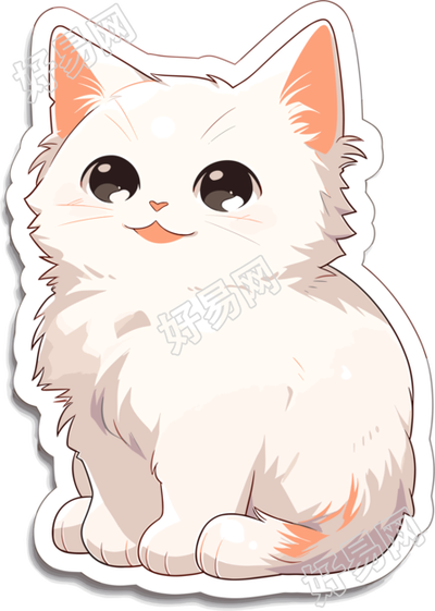 猫咪贴纸透明背景素材