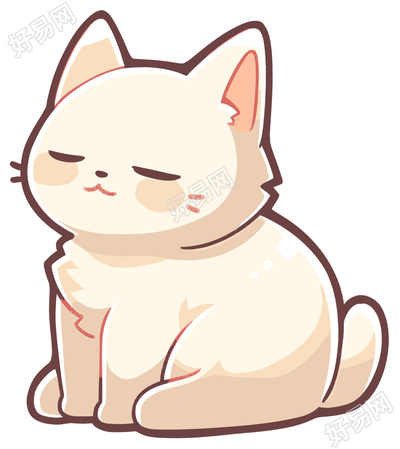 猫咪贴纸可爱元素设计