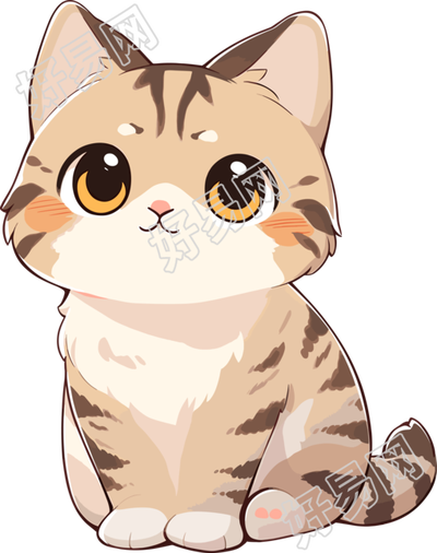 猫咪贴纸商业设计元素