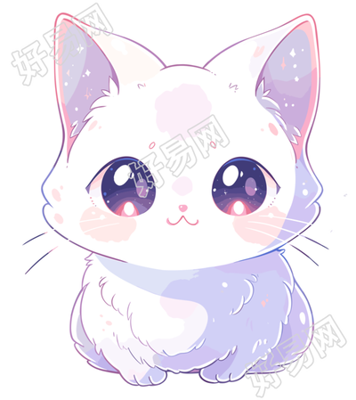 猫咪贴纸透明背景插图